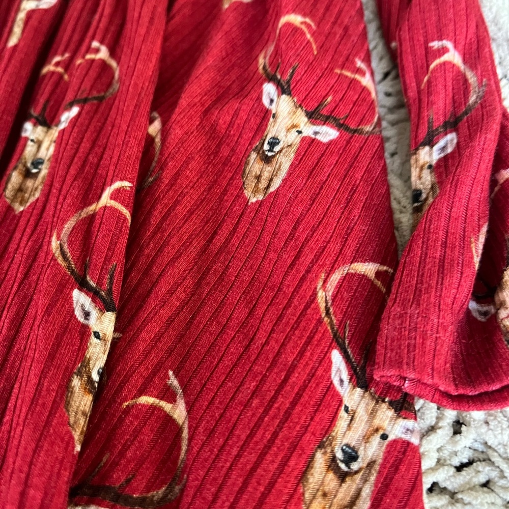 Posh Peanut NEW Red Henley Twirl Dress in Dash Deer Christmas Holiday size 3-4 - Picture 7 of 12